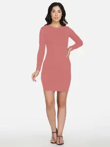 NEU LOOK FASHION Women Pink Solid Polyester Bodycon Dress