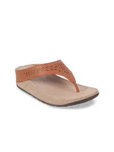 Mochi Women Open Toe Flats with Laser Cuts