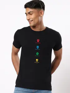 Bewakoof Men Black Typography Printed Cotton T-shirt
