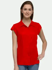 PATRORNA Women Red Comfort Casual Shirt