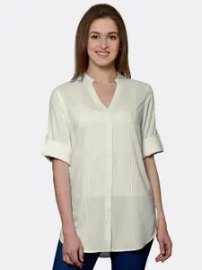 PATRORNA Women Off White Comfort Casual Shirt
