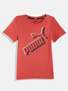Puma Boys Brand Logo Printed Regular Fit Pure Cotton T-shirt