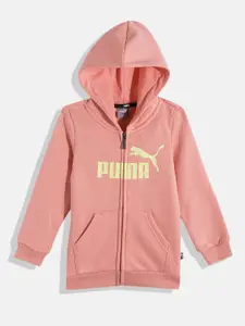 Puma Boys Brand Logo Print Hooded Sweatshirt