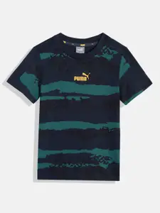 Puma Boys Abstract Alpha Print Round Neck Knitted Pure Cotton T-Shirt