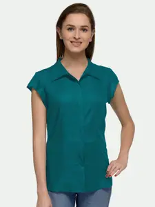 PATRORNA Women Green Comfort Casual Shirt