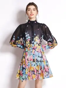 JC Collection Black Floral Dress