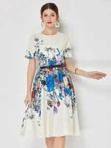JC Collection White Floral Dress