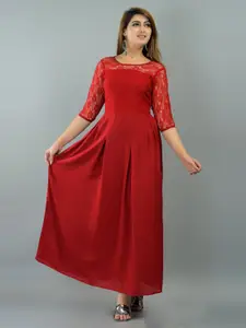 IQRAAR Red Maxi Dress