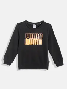 Puma Boys Brand Logo Print Regular Fit Sweatshirt