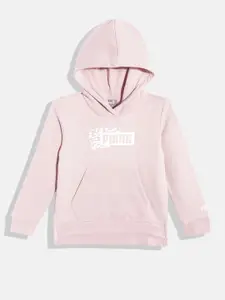 Puma Girls Brand Logo Print Hooded Regular Fit Sweatshirt