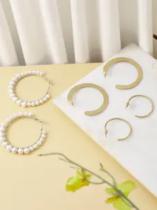 ATIBELLE Gold-Toned Circular Hoop Earrings