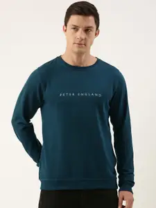 Peter England Men Brand Logo Printed Sweatshirt
