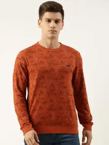 Peter England Men Round Neck Graphic Printed Sweatshirt