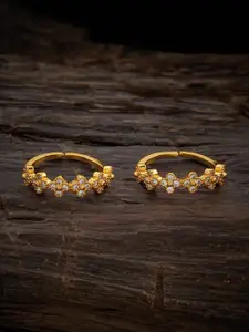 Kushal's Fashion Jewellery White & Gold-Plated Cubic Zirconia Studded Toe Ring