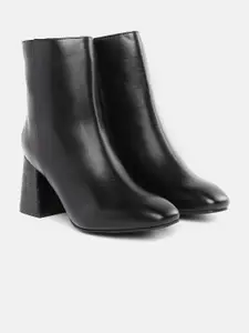 Roadster Women Black Solid Mid-Top Block Heel Boots