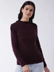 RVK Women Burgundy Pullover Sweater