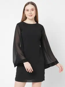 MISH Women Black Solid Georgette Sheath Dress