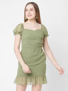 MISH Sea Green Georgette Sheath Dress