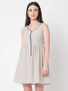 MISH Grey Solid Georgette Dress