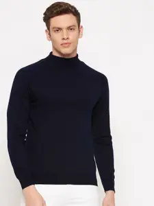 Okane Men Navy Blue Pullover Sweater