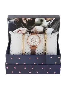 FLUID Women Rosegold-Toned & Gold-Toned Watch Gift Set FL-Watch Gift Set-11