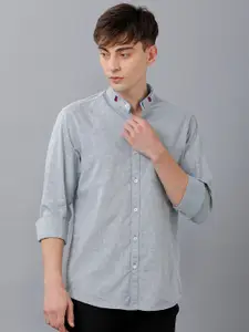 CAVALLO by Linen Club Men Grey Casual Shirt
