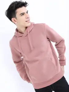 HIGHLANDER Men Rose Solid Hooded Sweatshirt