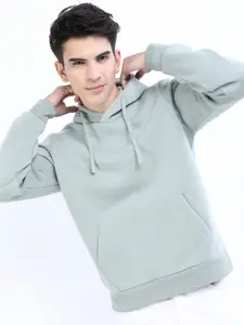 HIGHLANDER Men Blue Solid Hooded Sweatshirt