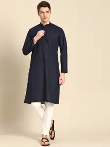 RAJUBHAI HARGOVINDAS Men Floral Cotton Chikankari Kurta