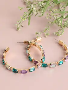 SOHI Contemporary Half Hoop Earrings