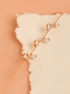 SOHI White Gold-Plated Contemporary Ear Cuff