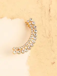 SOHI White Gold-Plated Contemporary Ear Cuff Earrings