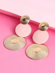 SOHI Gold Plated Contemporary Drop Earrings