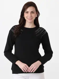 AND Women Black Embellished Top