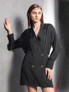 MANGO Black Solid Sustainable Shirt Mini Dress