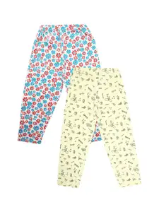 V-Mart Girls Pack of 2 Printed Cotton Lounge Pants