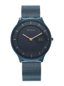 Titan Men Dial & Stainless Steel Bracelet Style Straps Analogue Watch 1843QM01