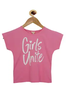 Tiny Girl Girls  Pink Printed Extended Sleeves Top