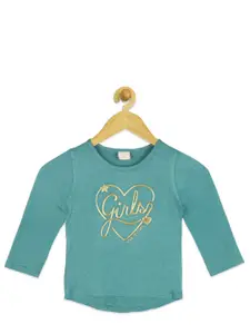 Tiny Girl Girls Turquoise Blue Printed  Top