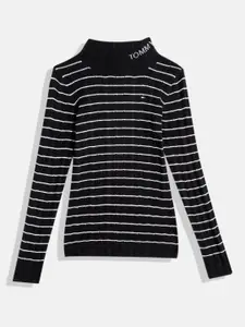Tommy Hilfiger Girls Knitted Striped High Neck Pullover