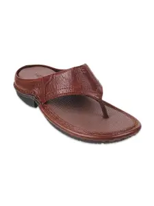 Metro Men Brown Leather Comfort Sandals