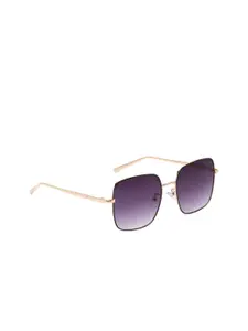 FEMINA FLAUNT Women Purple Lens & Black Square Sunglasses with UV Protected Lens
