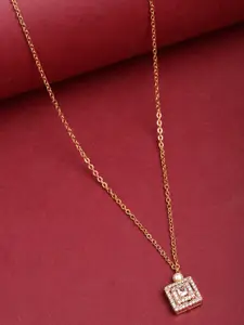 VOGUE PANASH Gold-Plated CZ-Studded Pendant With Chain