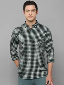 Louis Philippe Sport Men Black Slim Fit Checked Casual Shirt