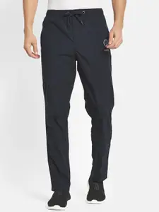 Octave Men Navy Blue Solid Cotton Track Pants & Plus Size