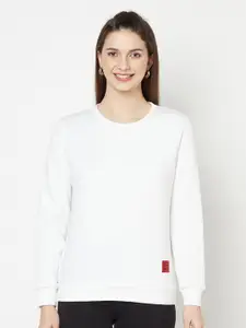 EDRIO Women White Sweatshirt
