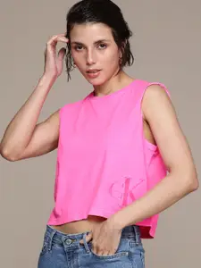 Calvin Klein Jeans Women Pink Pure Cotton Boxy T-shirt