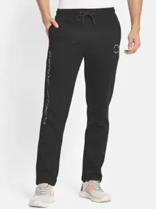 Octave Men Black Solid Cotton Track Pants