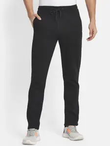 Octave Men Black Solid Cotton Track Pants