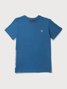 Gini and Jony Boys Blue Solid T-shirt